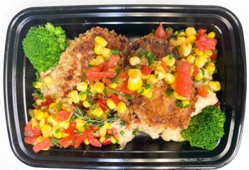 Chesapeake Crab Cakes, Corn Relish & Smashed Potatoes