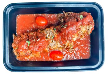 Braised Stuffed Cabbage w/ BEEF & Steamed Rice