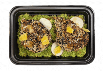 Chicken Sesame Over ROASTED BROCCOLI RICE