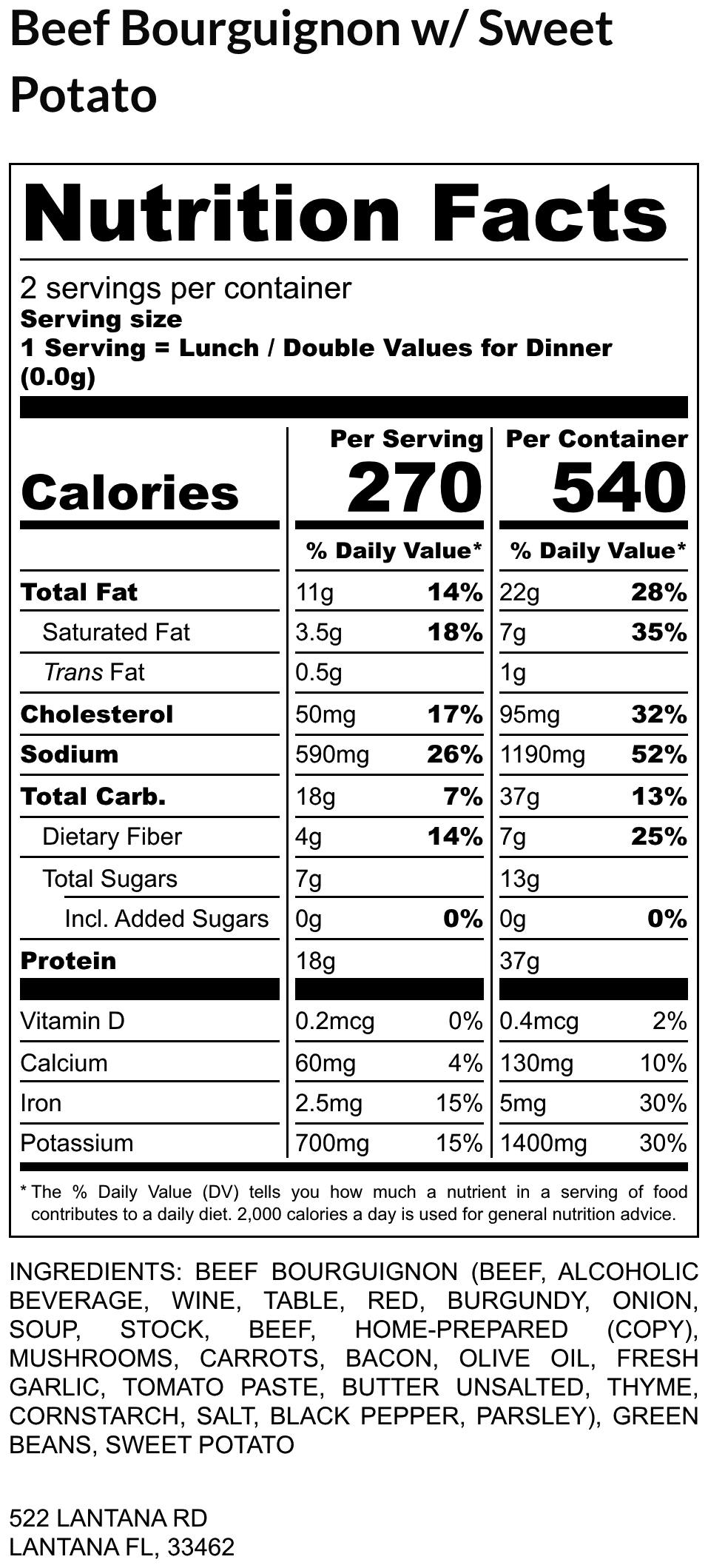 Beef Bourguignon w/ Sweet Potato - Image 2