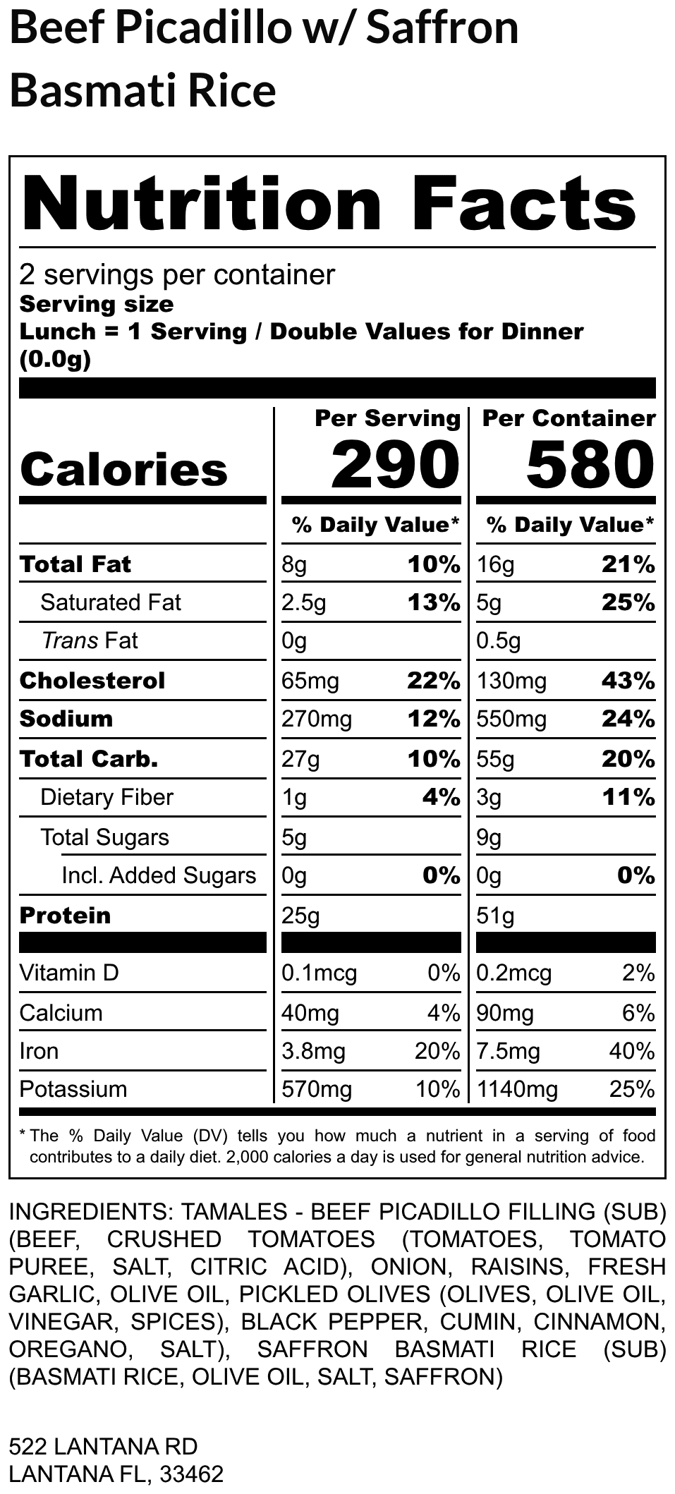Beef Picadillo w/ Saffron Basmati Rice - Image 2
