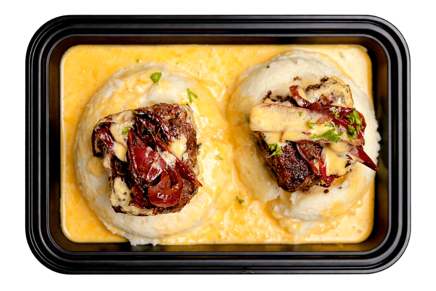 Grass Fed Organic Bistro Burger w/ Roasted Garlic Mash