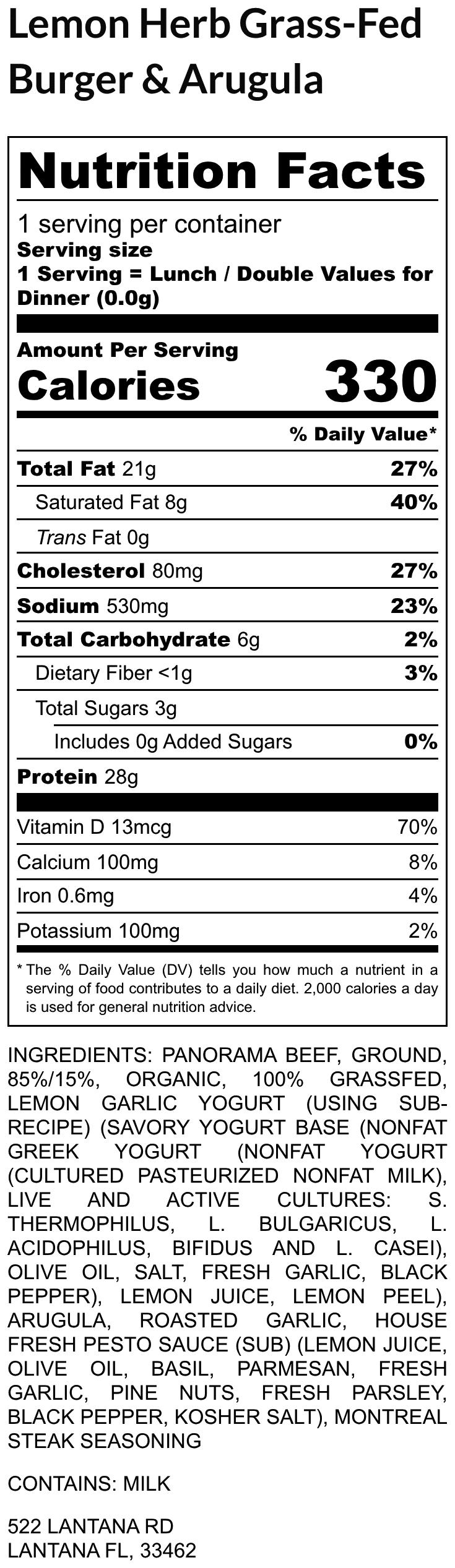 Lemon Herb Grass-Fed Burger & Arugula - Image 2