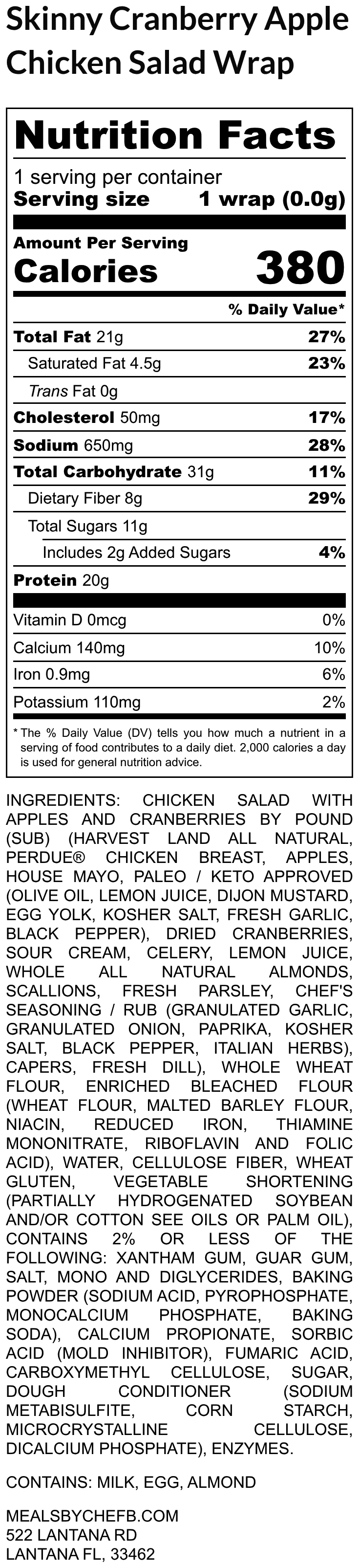 Skinny Cranberry Apple Chicken Salad Wrap - Image 2