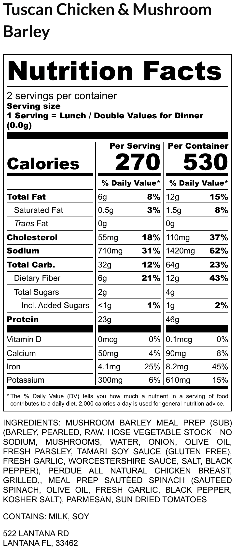 Tuscan Chicken & Mushroom Barley - Image 2
