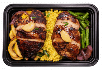 Roasted Chicken with Squash, Spring Veg & Turmeric Couscous
