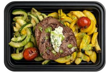 Grilled Filet Mignon w/ Creamed Feta & Charred Squash