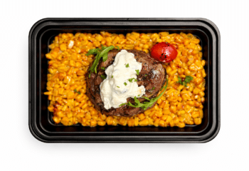 Grilled Angus Sirloin w/ Roasted Garlic Corn