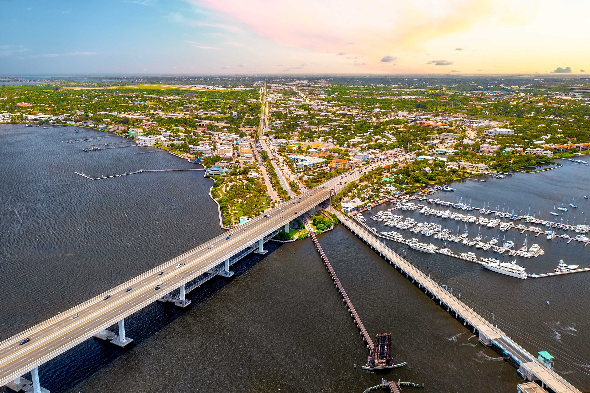 Roosevelt Bridge over the St. Lucie River in Stuart, Florida
