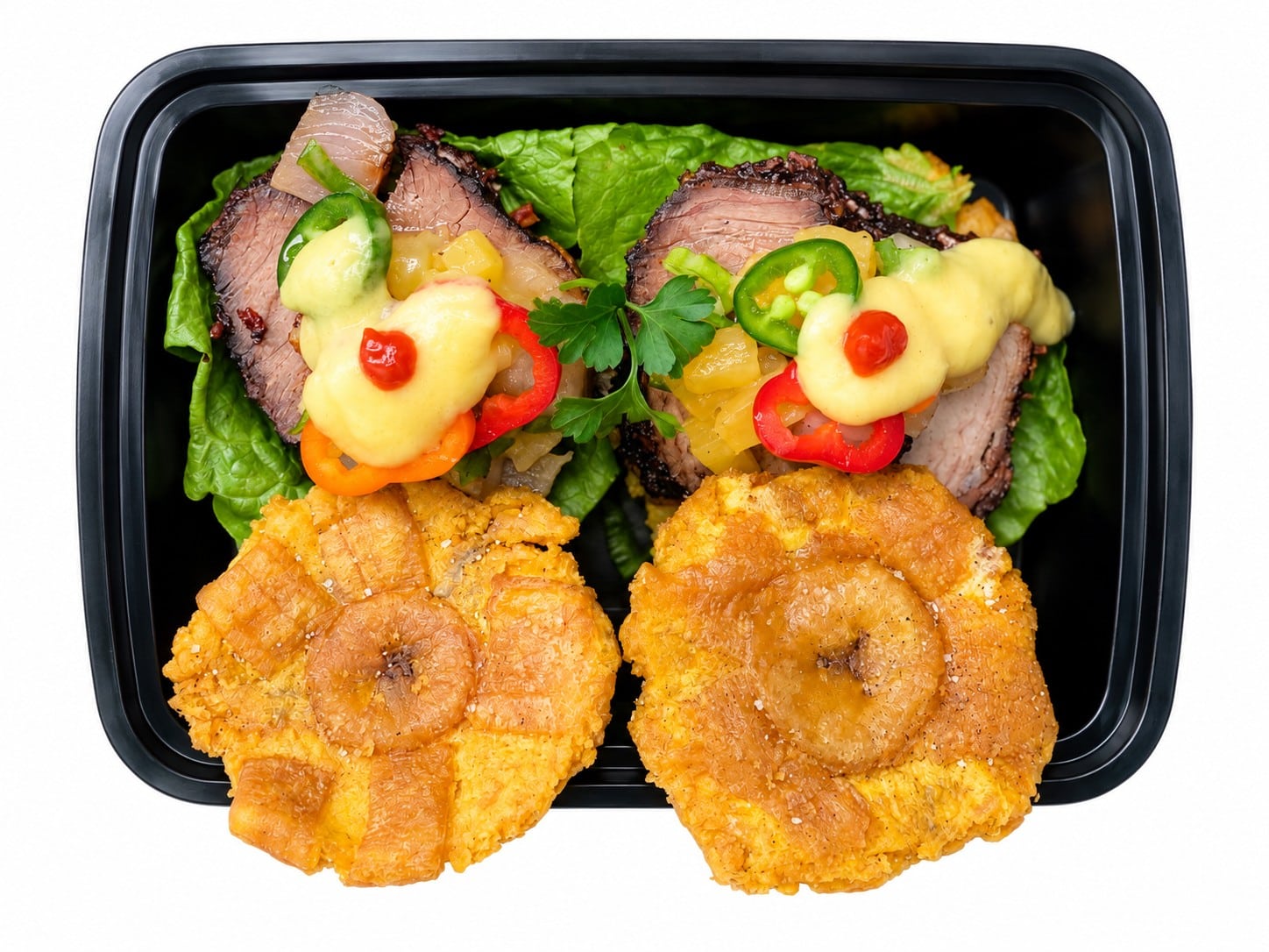 Island Brisket Tostones Sliders