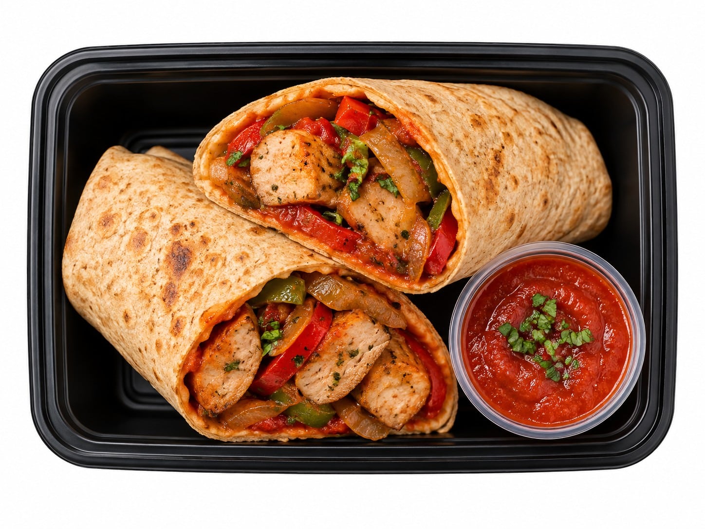 Skinny Chicken Sausage Peppers & Onions Snack Wrap