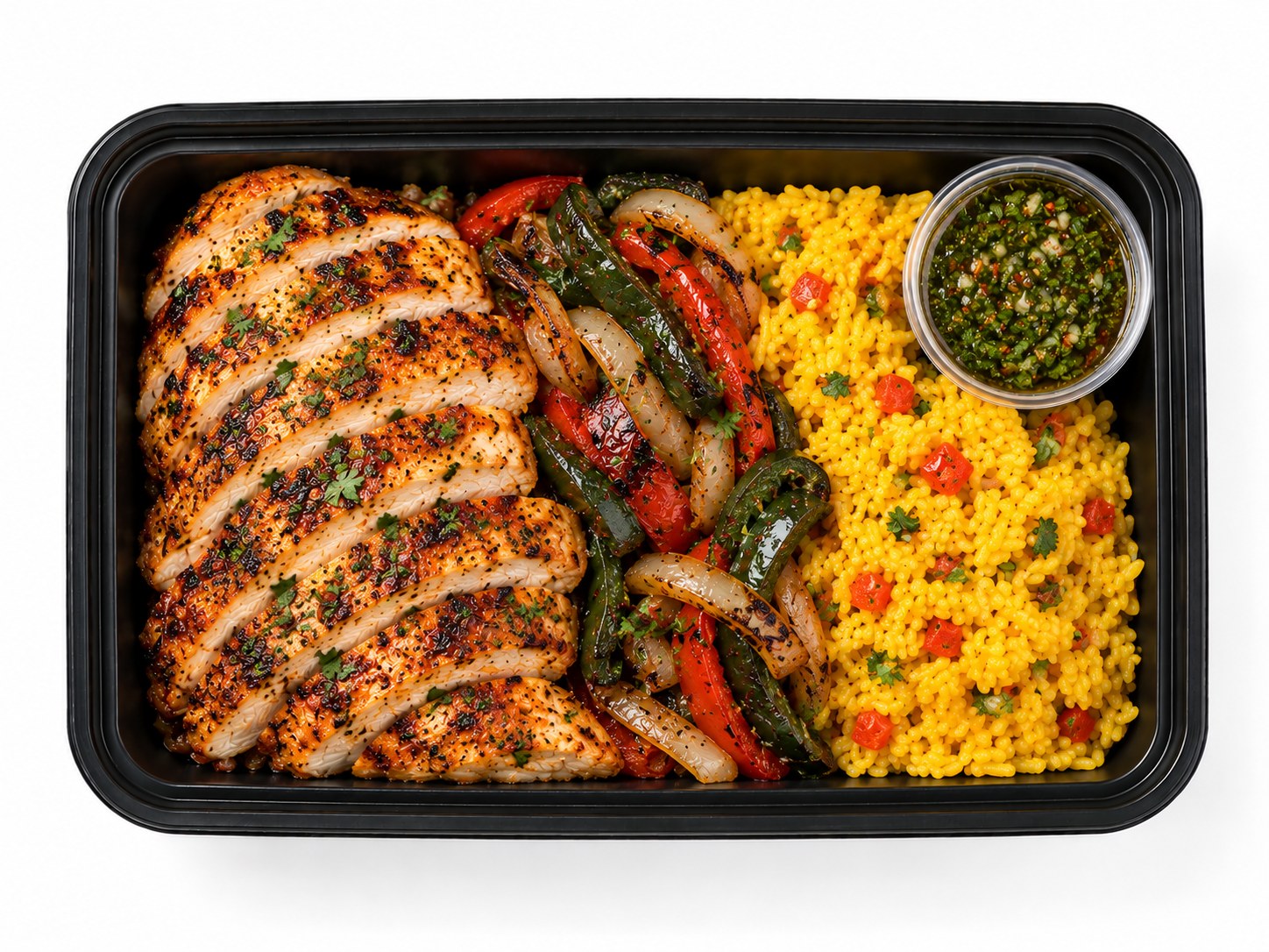Baja CHICKEN w/ Saffron Latin Rice & Chimichurri