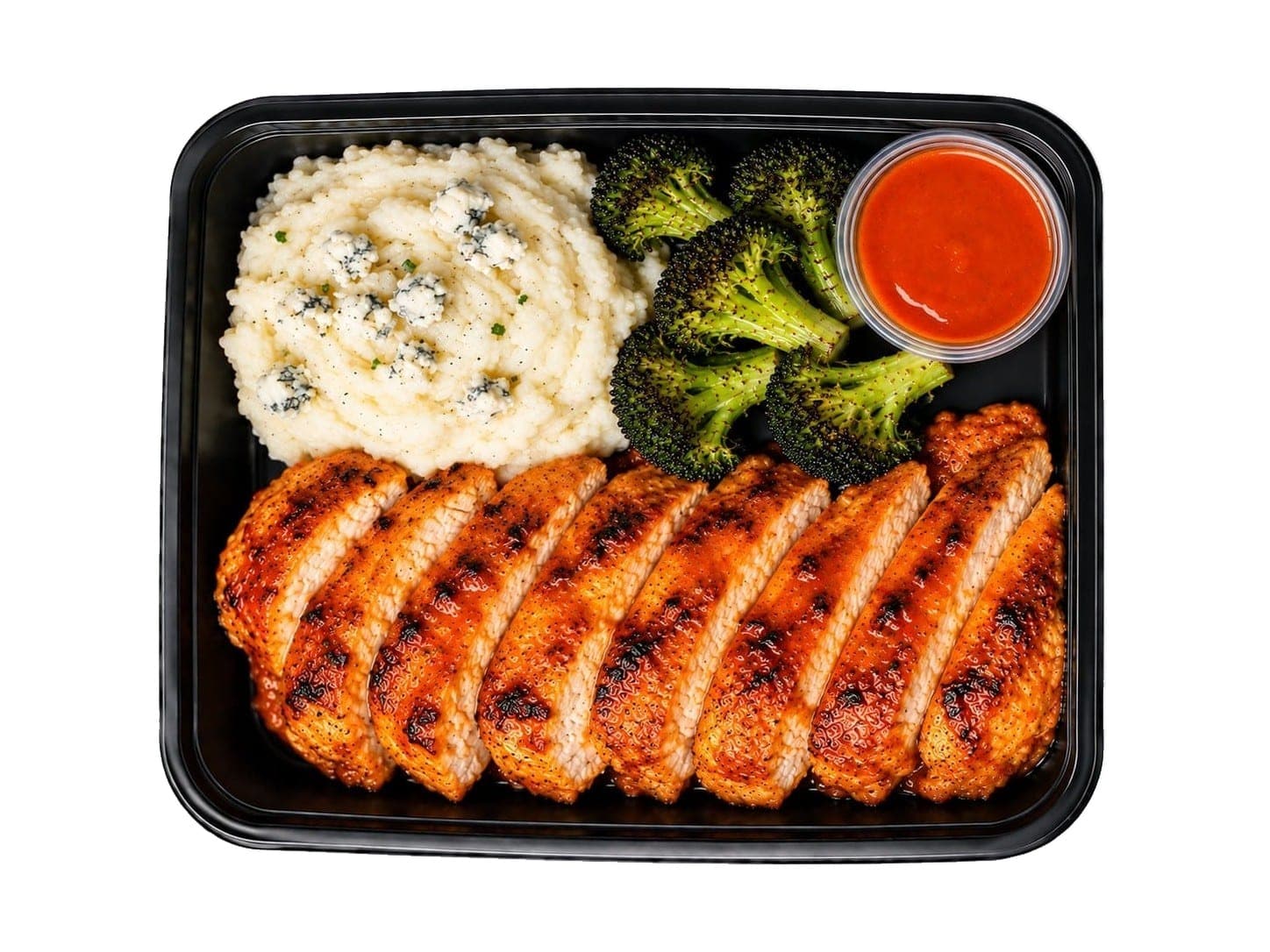 Buffalo Chicken with Blue Cheese Mashed Potatoes