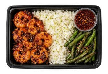 Garlic Chili Oil Shrimp with Coconut-Lime Rice