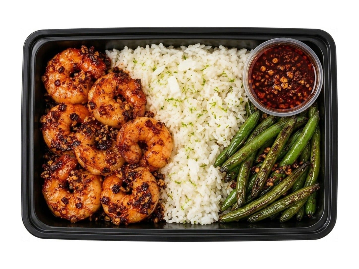 Garlic Chili Oil Shrimp with Coconut-Lime Rice