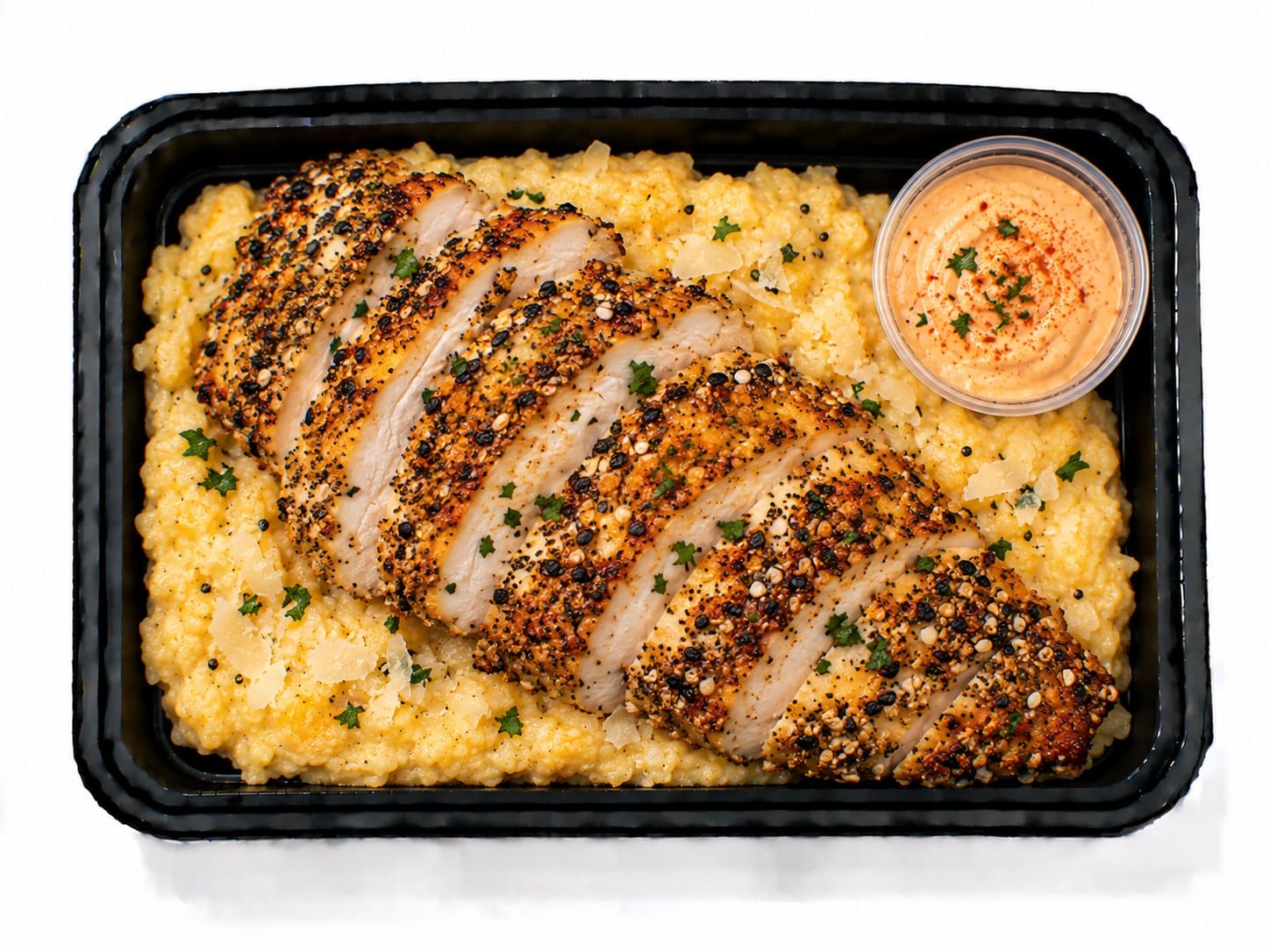 Everything Bagel Chicken & Parmesan Polenta