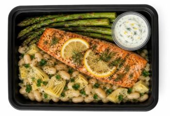 Lemon-Dill Salmon with White Bean & Artichoke Ragout