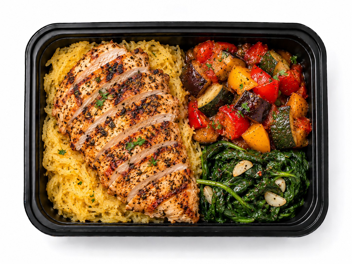 Marinated Grilled Chicken Breasts Over Spaghetti Squash