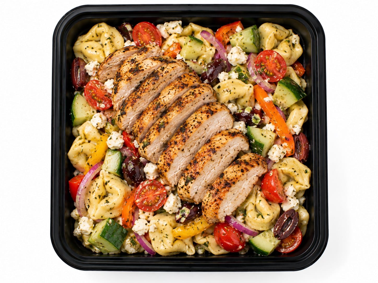 Marinated Tortellini Greek Platter Salad w/ CHICKEN