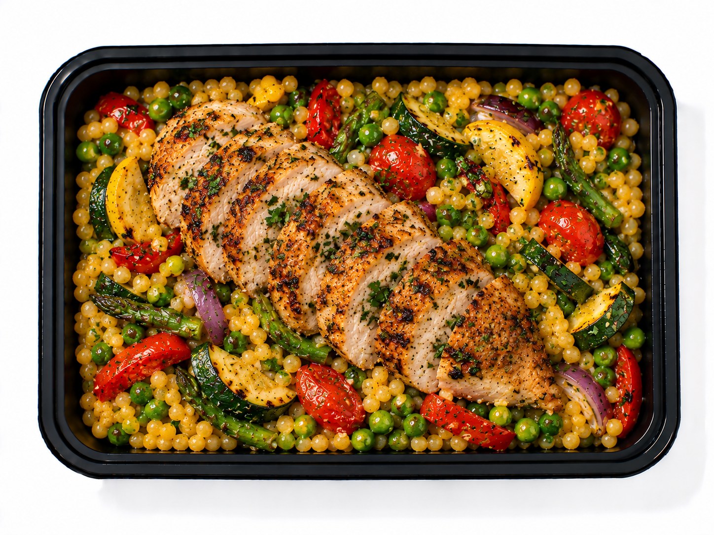 Roasted Chicken with Spring Vegetable Couscous