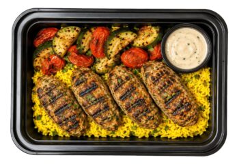Turkey Kofta with Turmeric Basmati