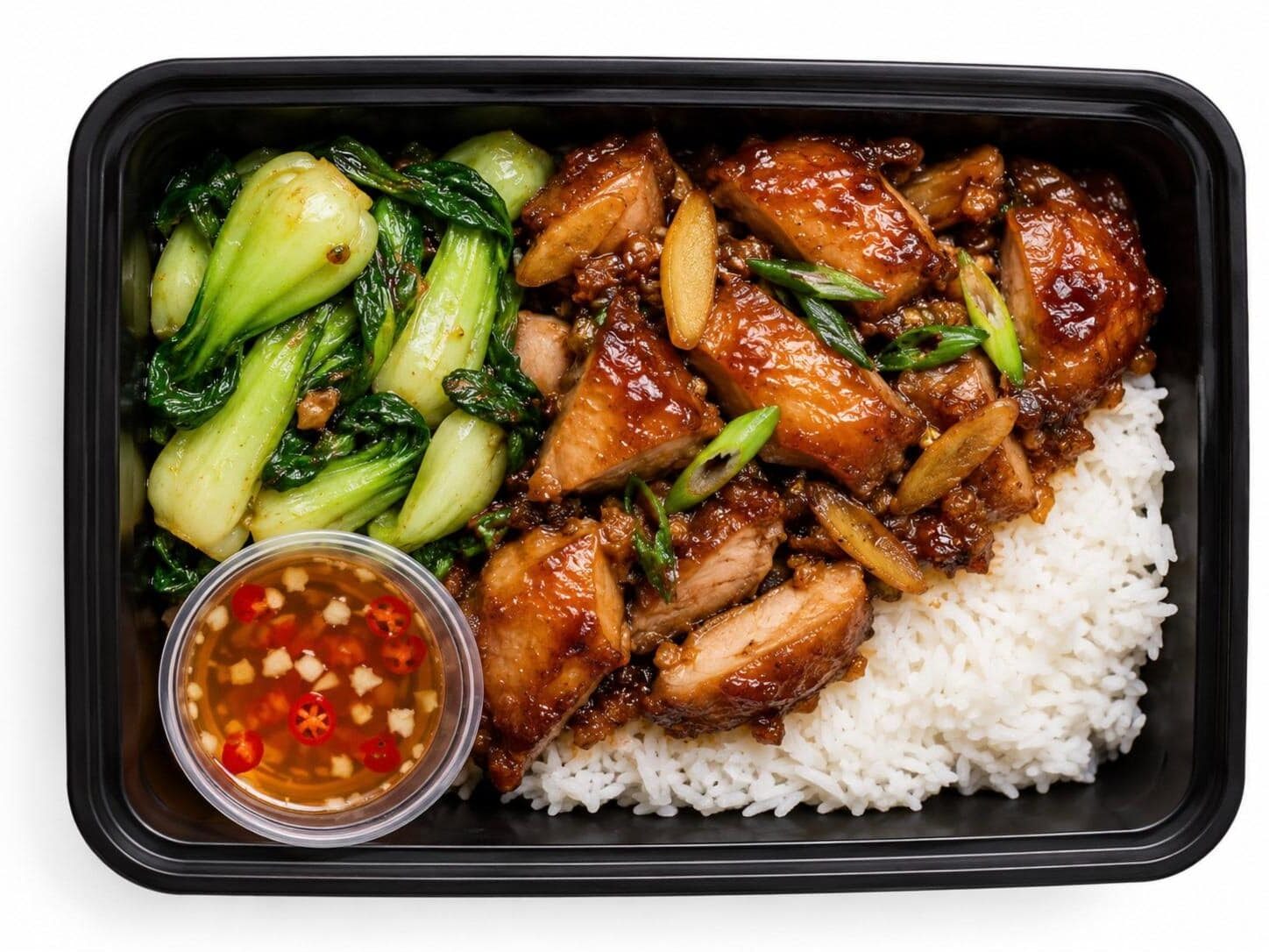 Vietnamese Caramel Chicken with Jasmine Rice meal prep tray - Meals by Chef B